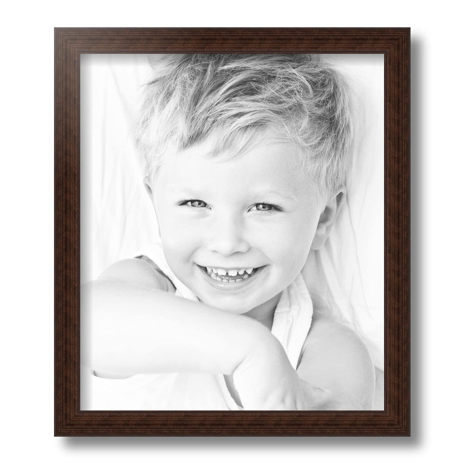 ArtToFrames ArtToFrames 12x14 Inch Brown Picture Frame, 3 - Pack, This 1.00 inch Custom Wood Poster Frame is Walnut, Comes with Regular Glass (Frame_Pack_3_0066-60823-YWAL-12x14)