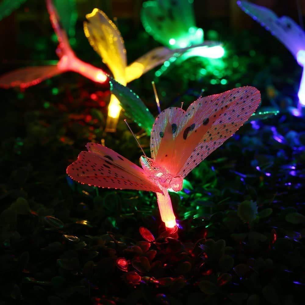 Berocia Berocia Butterfly Solar String Lights Outdoor, 12 LED Waterpoof LED Solar Butterfly Lights Outdoor Indoor for Bedroom