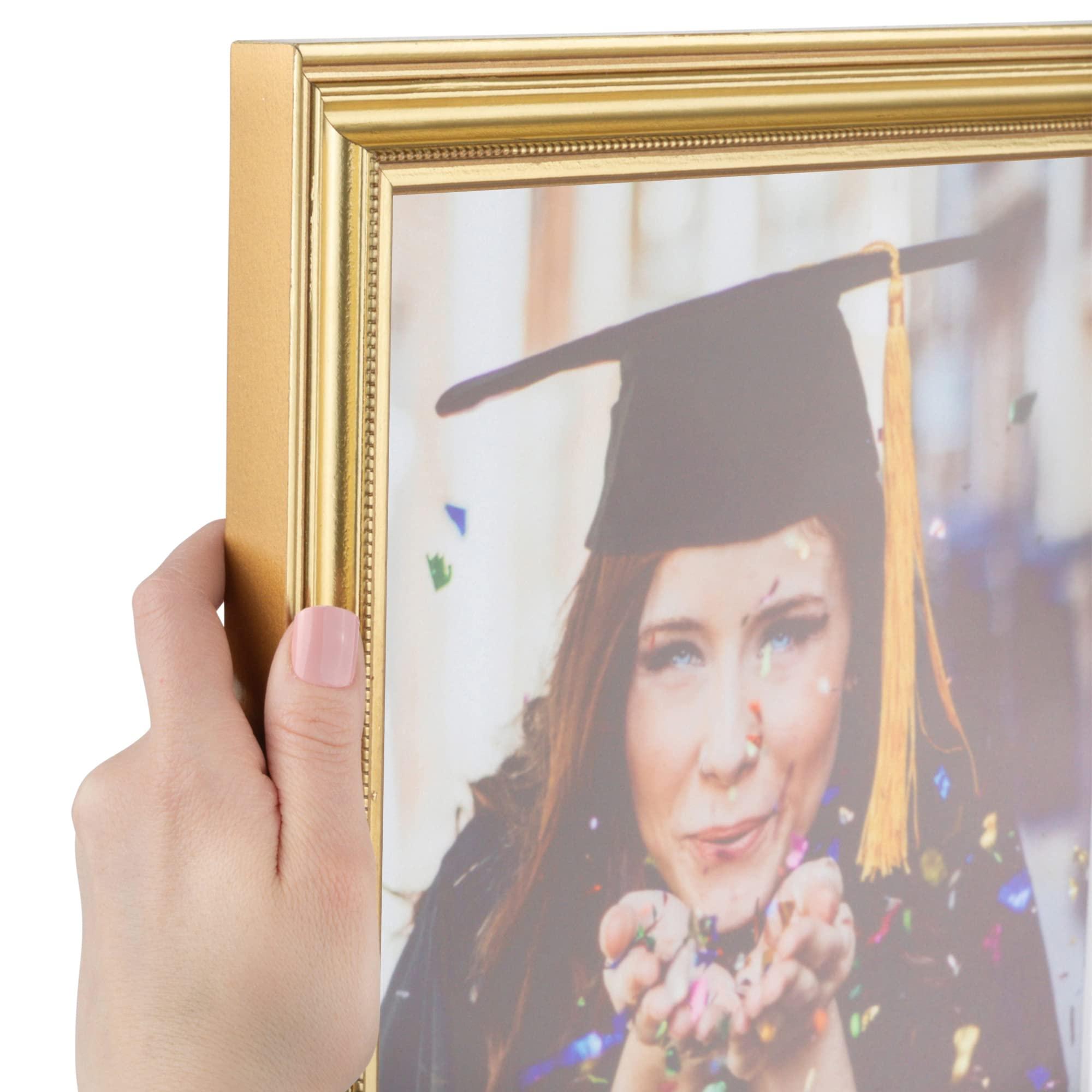 ArtToFrames ArtToFrames 24x35 Inch Gold Picture Frame, This 1.28 Inch Custom Wood Poster Frame is Gold - Comes with Foam Backing 3/16 inch and Regular Acrylic (FBPL0066-81375-YGLD-24x35)