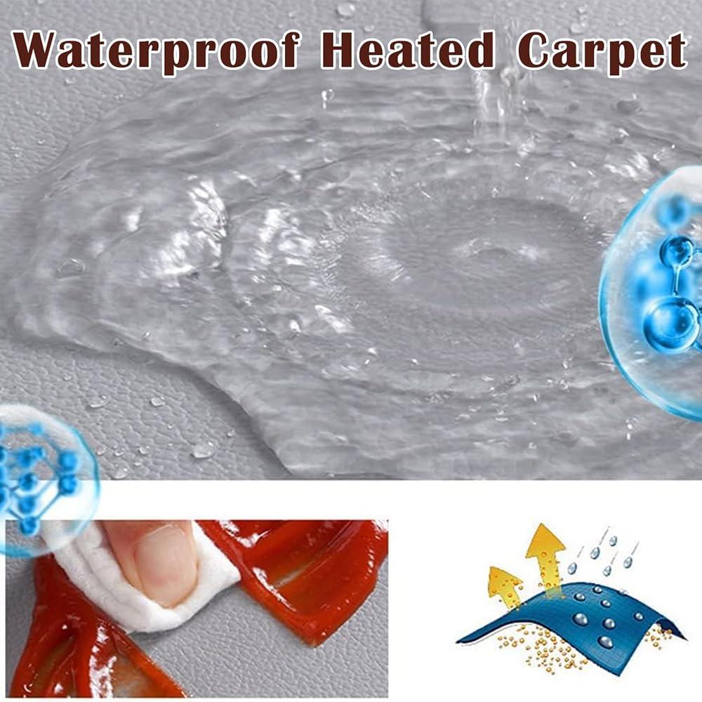 vhdurike vhdurike Radiant Electric Heated Rug, Large Area Pad Warming Heater, Carbon Crystal Floor Heating Pad, Electric Heated Floor Mats for Office Home,120 * 200cm