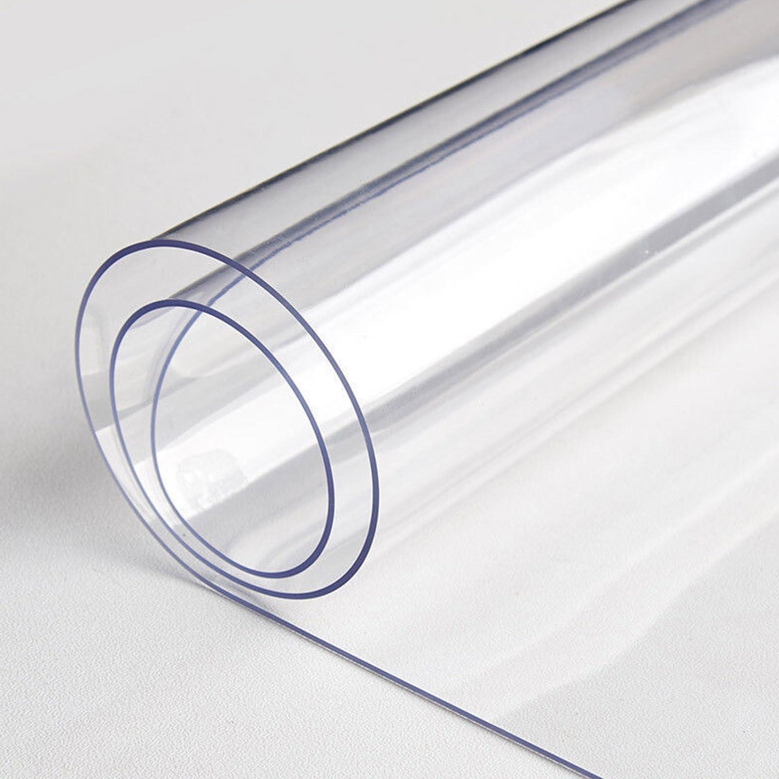 QCHIAN QCHIAN Desk Mat Transparent, Clear Desk Mat, Large Pad Table Protector, Non-Slip, Waterproof,Round Edges Desk Mat, for Kitchen Coffee Office Dining Table(Size:L(5.25ft) X W(3.28ft) X T(0.06"))