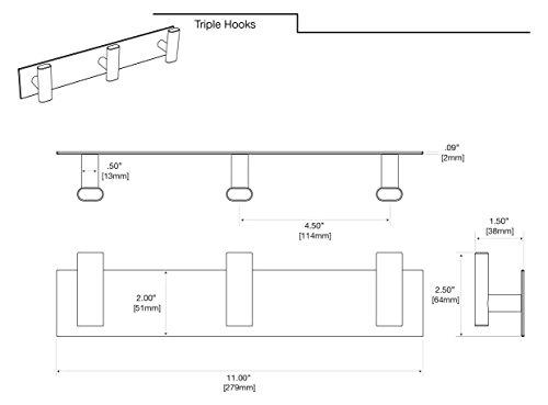 Gatco Gatco 1287 Elevate, Triple All Modern Dcor Hook, Chrome | Wall Mounted 11\" W 3-Hook Rack