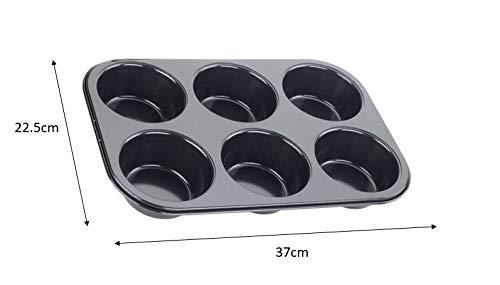 Tala Tala Non Stick 6 Cup Jumbo Muffin Tin, Black