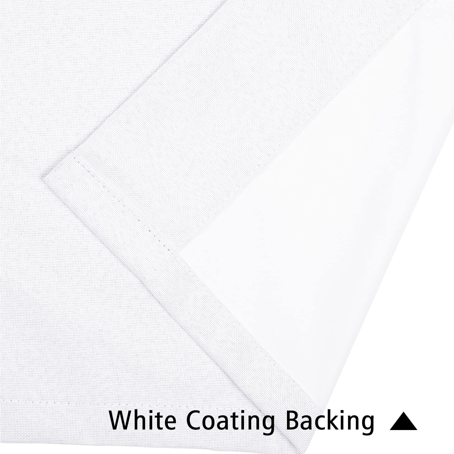 Frelement Frelement 100% Blackout Curtains Linen 120 Inch Wide Curtains Full Light Blocking Noise Reduction Curtains Thermal Insulated Pinch Pleat Curtains for Bedroom, White, 120" W x 84" L, 2 Panels