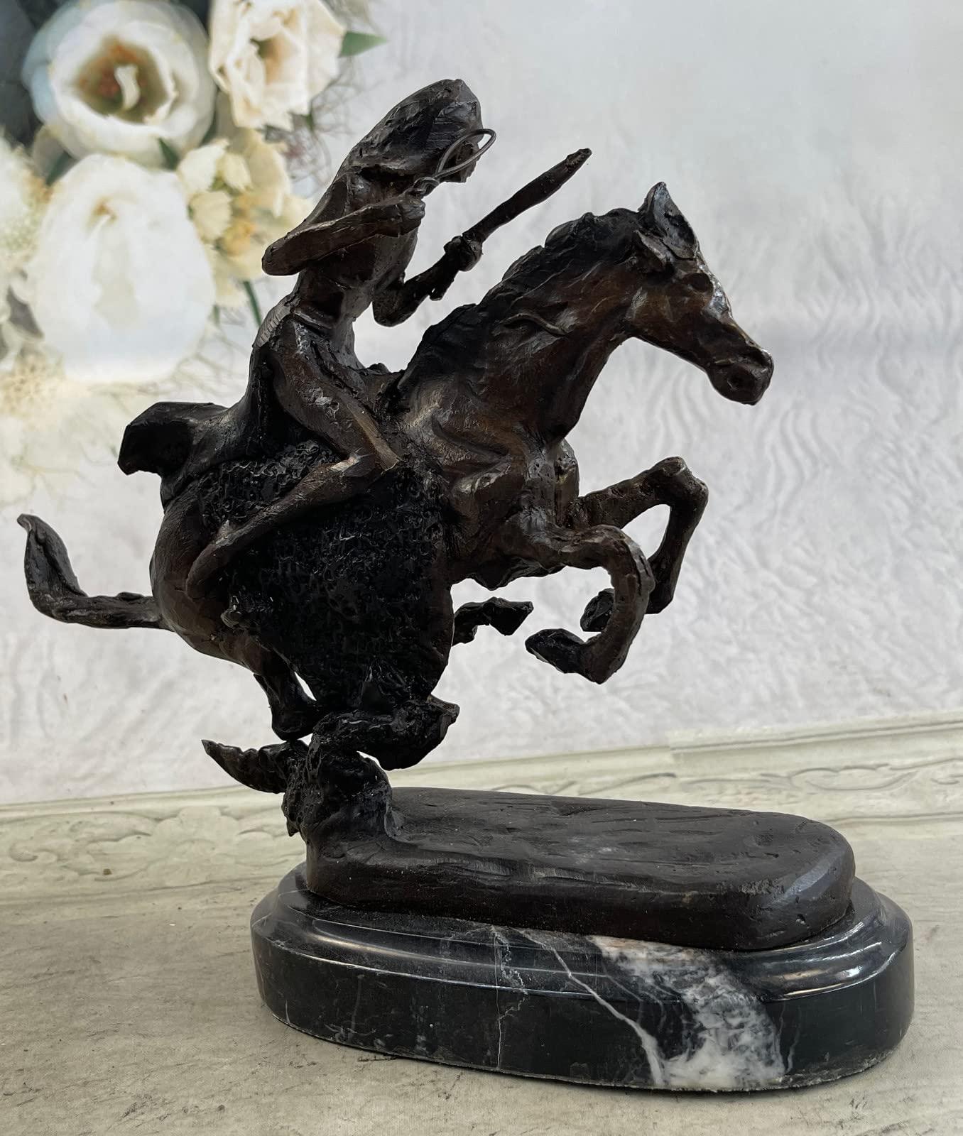EUROPEAN BRONZE Cheyenne 10" Length Solid Bronze Statue Sculpture by Frederic Remington Medium by Think Bronze Classy