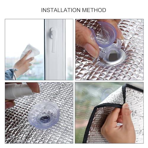 Pxzybd Window Film Privacy Sun Blocker,8mm Aluminium Foil Thermal Insulation Film Heat Control Shield,Sun Room Reflective Window Tinting Film,Blackout Window Sticker Glass Film,WH-30 * 80cm(12 * 31in)