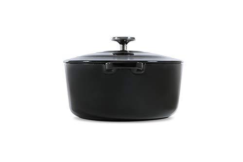 BK BK Bourgogne Enameled Cast Iron Induction 4.4QT Nonstick Dutch Oven, PFAS Free, Dishwasher Safe, Jet Black