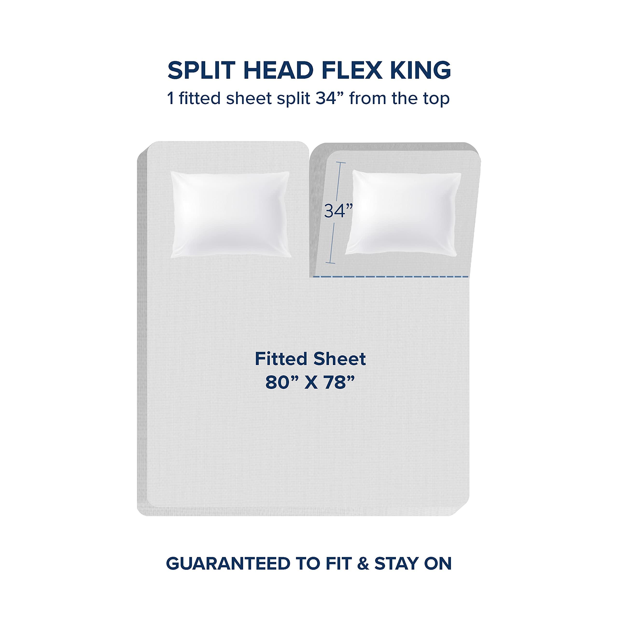 Urban Bedding Urban Bedding Bed-in-A-Bag 7 Piece Comforter & Sheet Set Egyptian Cotton - Split Head King - Down Alternative - Ultra-Soft 500 Thread Count Premium Bed Set - Split Head Flex King, White/Gray