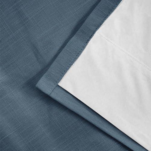 DotheDrape DotheDrape 108 inches Long Blackout Curtains Faux Linen Double Pinch Pleat Back Tab Lined Drapes for Thermal Insulation, 100W x 108L, Midnight, 1 Panel