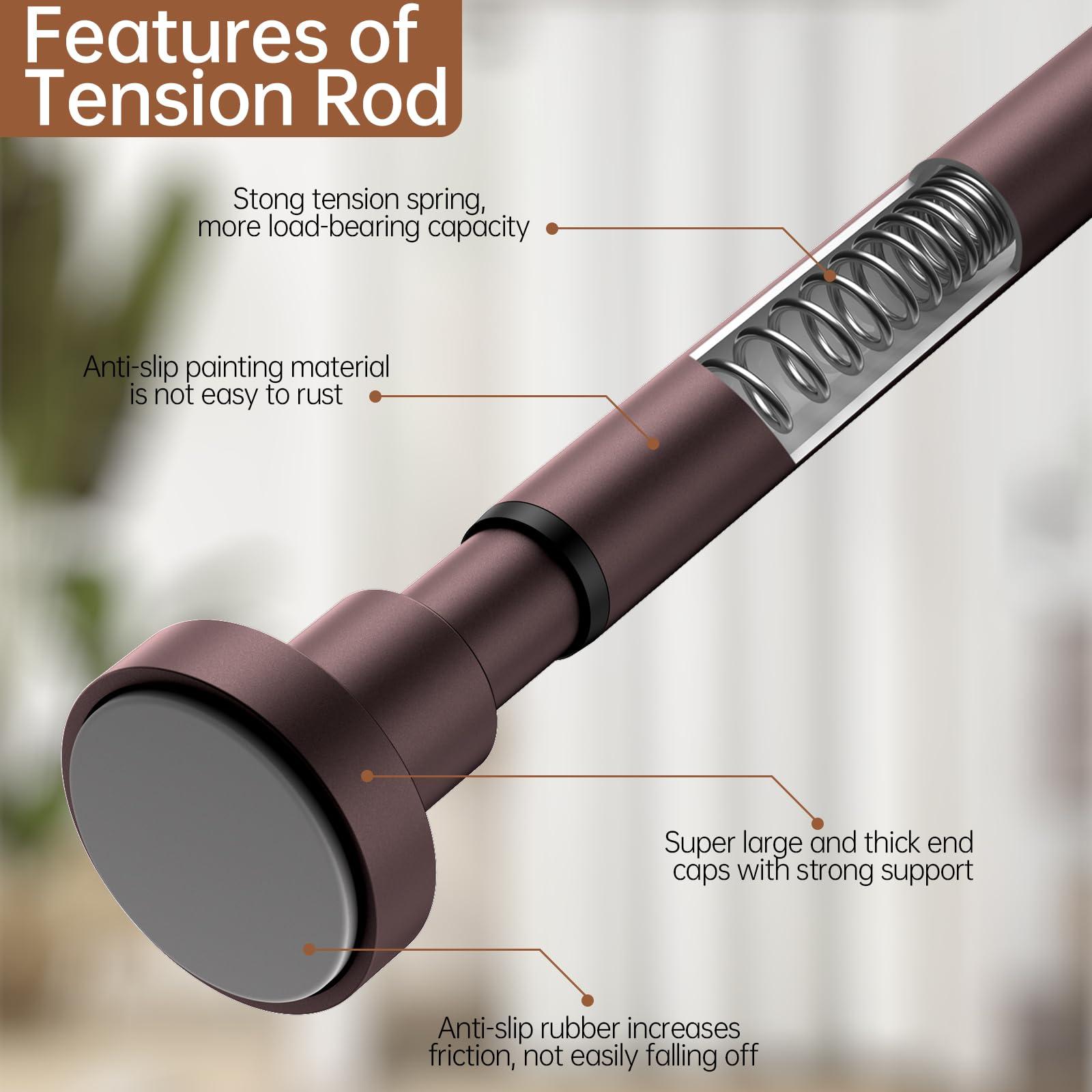 BRIOFOX BRIOFOX Shower Curtain Rod Adjustable 32-61 Inch, Spring Tension Shower Rod No Drilling Non Slip, Matte Bronze