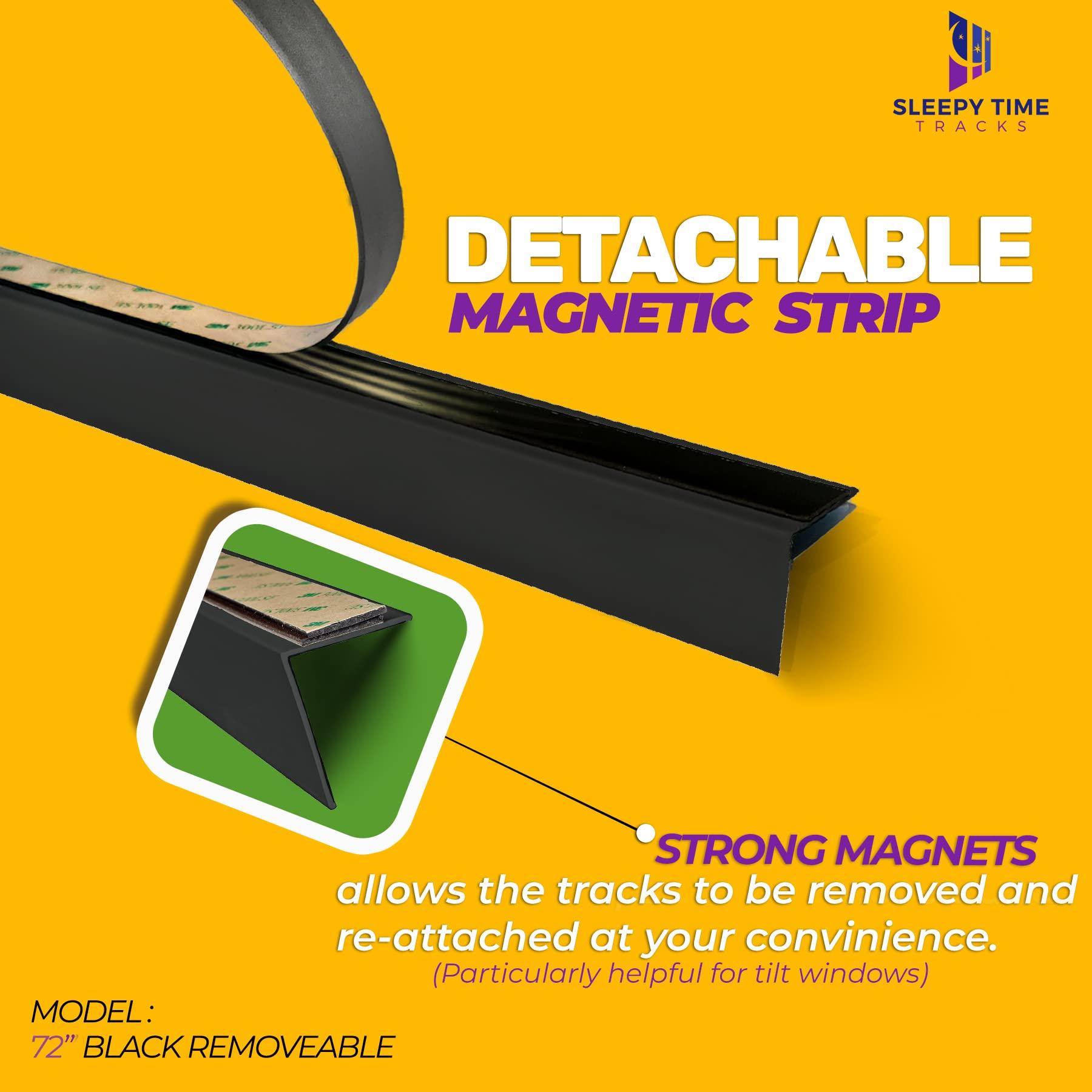 Sleepy Time Tracks Sleepy Time Tracks- Light Gap Blocker for Cellular and Window Shades. Effective at Light Blocking Along The Edges of Your Blackout Shades (72\" Black Removable)
