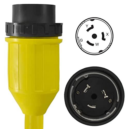 Conntek Conntek 17306: 50 Amp 125/250-Volt Marine Shore Power 4 Wire Extension Cord with Threaded Ring (25 FT)