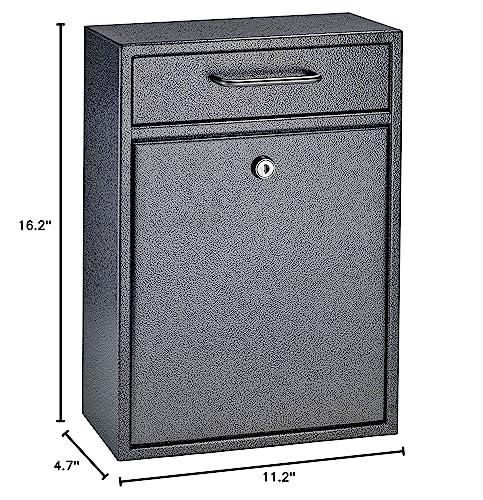 Mail Boss Mail Boss 7413 High Security Steel Locking Wall Mounted Mailbox-Office Comment Letter Deposit, Galaxy Drop Box,Medium