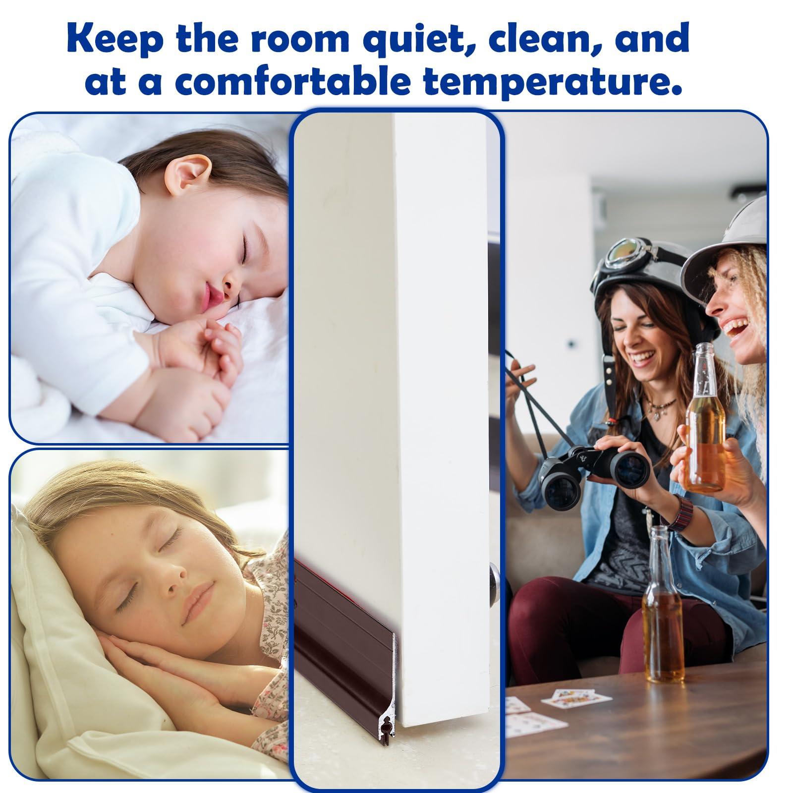 Gisafai Gisafai 2 Pcs Metal Door Draft Stopper Mouse Stopper Aluminum Mice Seal Strip Rodent Proof Door Sweep to Keep out Mice Mouse Rodents Pests(36 Inches,Brown)