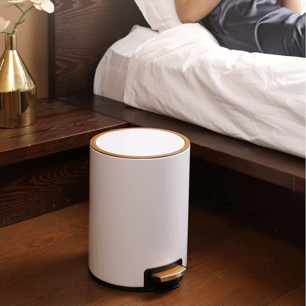 WAVEPEAK WAVEPEAK Indoor Trash cans Trash Can, Round Trash Can Stainless Steel Trash Can with Lid for Kitchen Bedroom and Living Room (12L 2.6bal) Indoor Garbage cans(Blue,2.6bal)