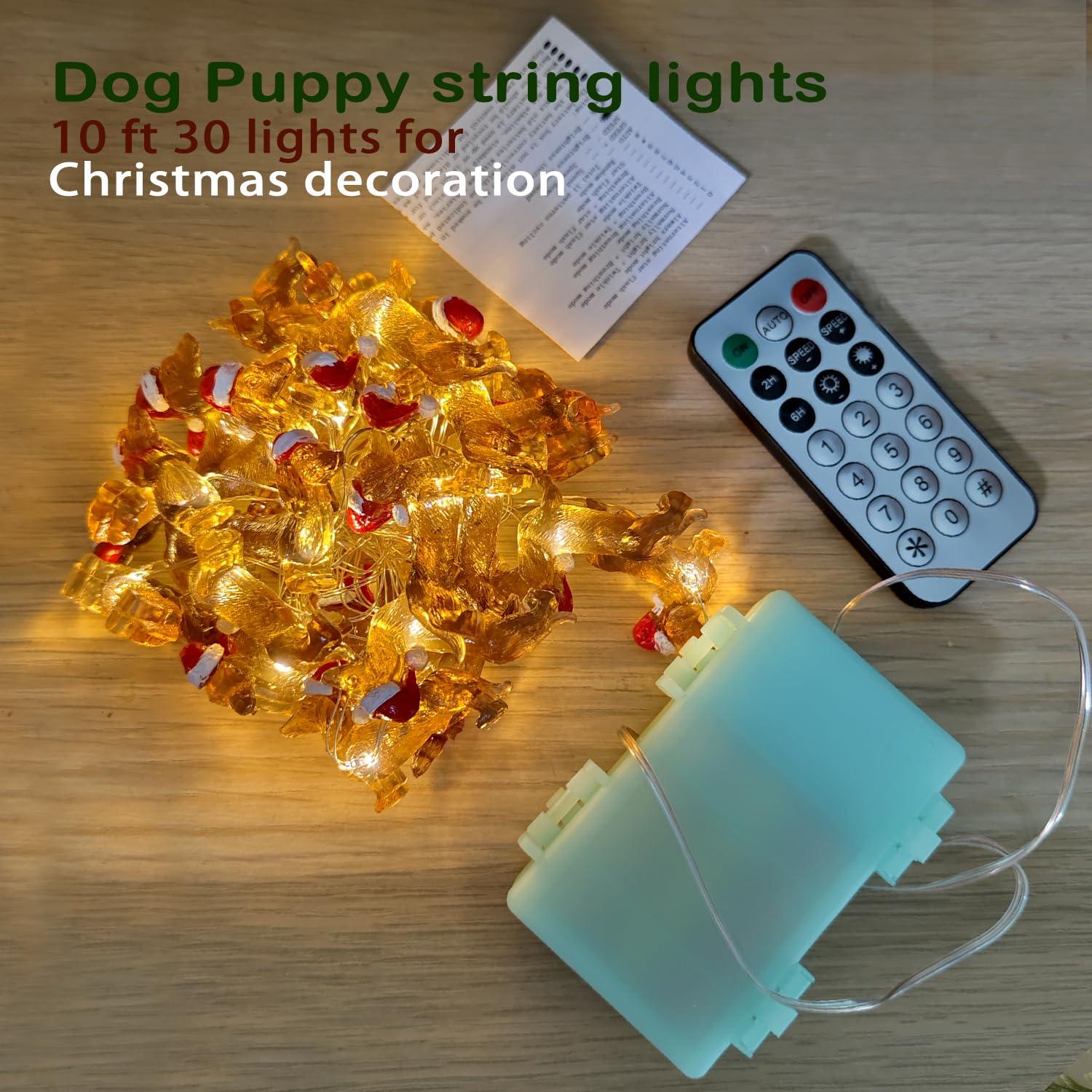 MIYA LIFE Christmas Fairy Lights Dachshund Christmas Lights Dog Lights Battery Operated Dachshund Christmas Ornament - Ideal Dog Christmas Decorations Dachshund Christmas Decor