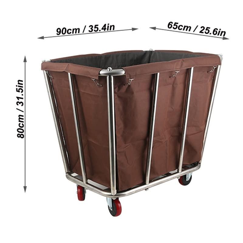 Easyars Rolling Laundry Basket with 4in Heavy Duty wheels,Dirty Linen Storage Hampers Trolley Material Handling Service Carts For Business Industrial Laundry Room ( Color : Brown , Shape : Taper 10 risers )