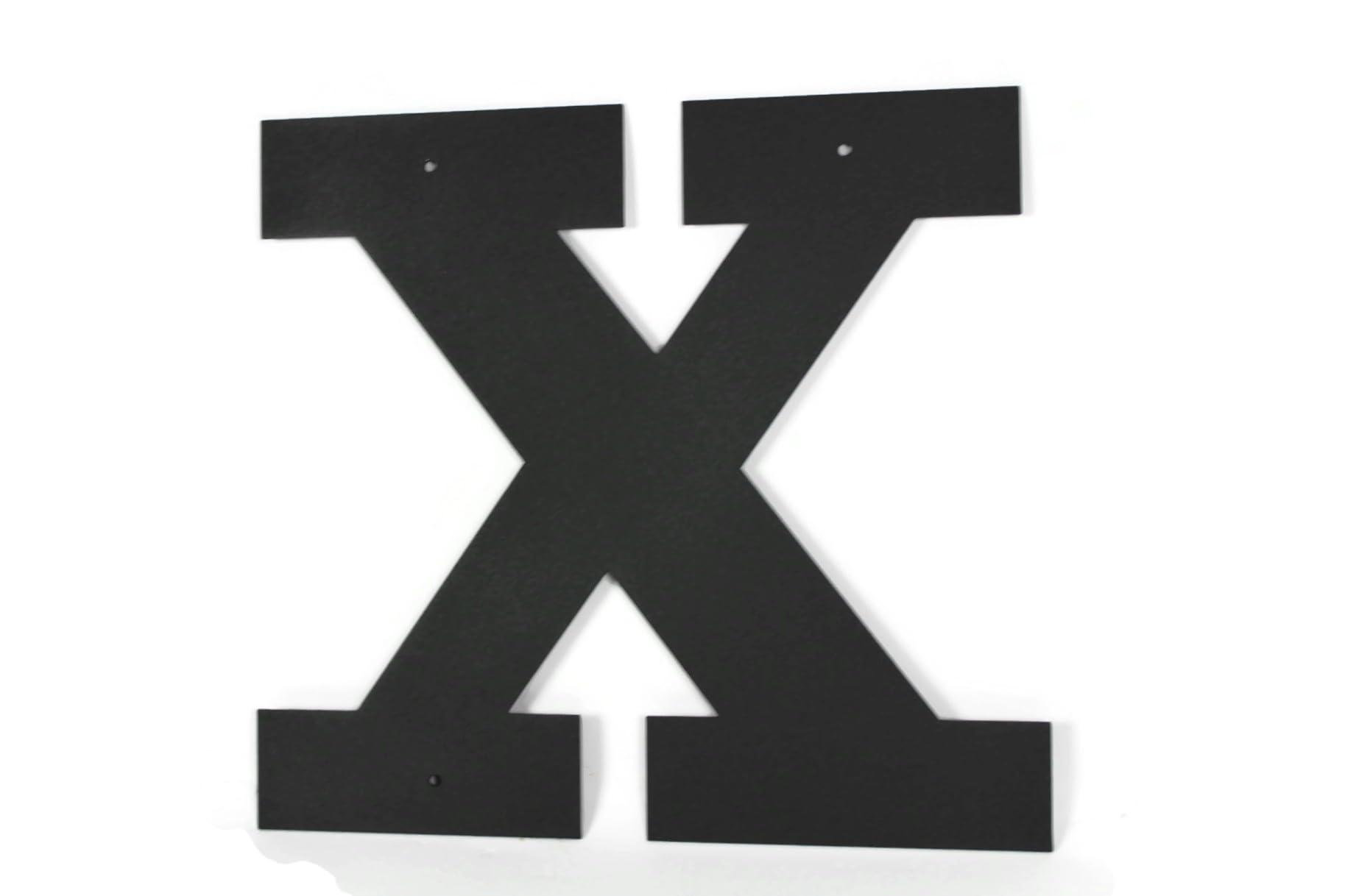 Generic Steel Metal Letters and Numbers A through Z and 0 through 9 Height Four to Twelve Inches Tall (Twelve Inches Tall, X, Matte Black)