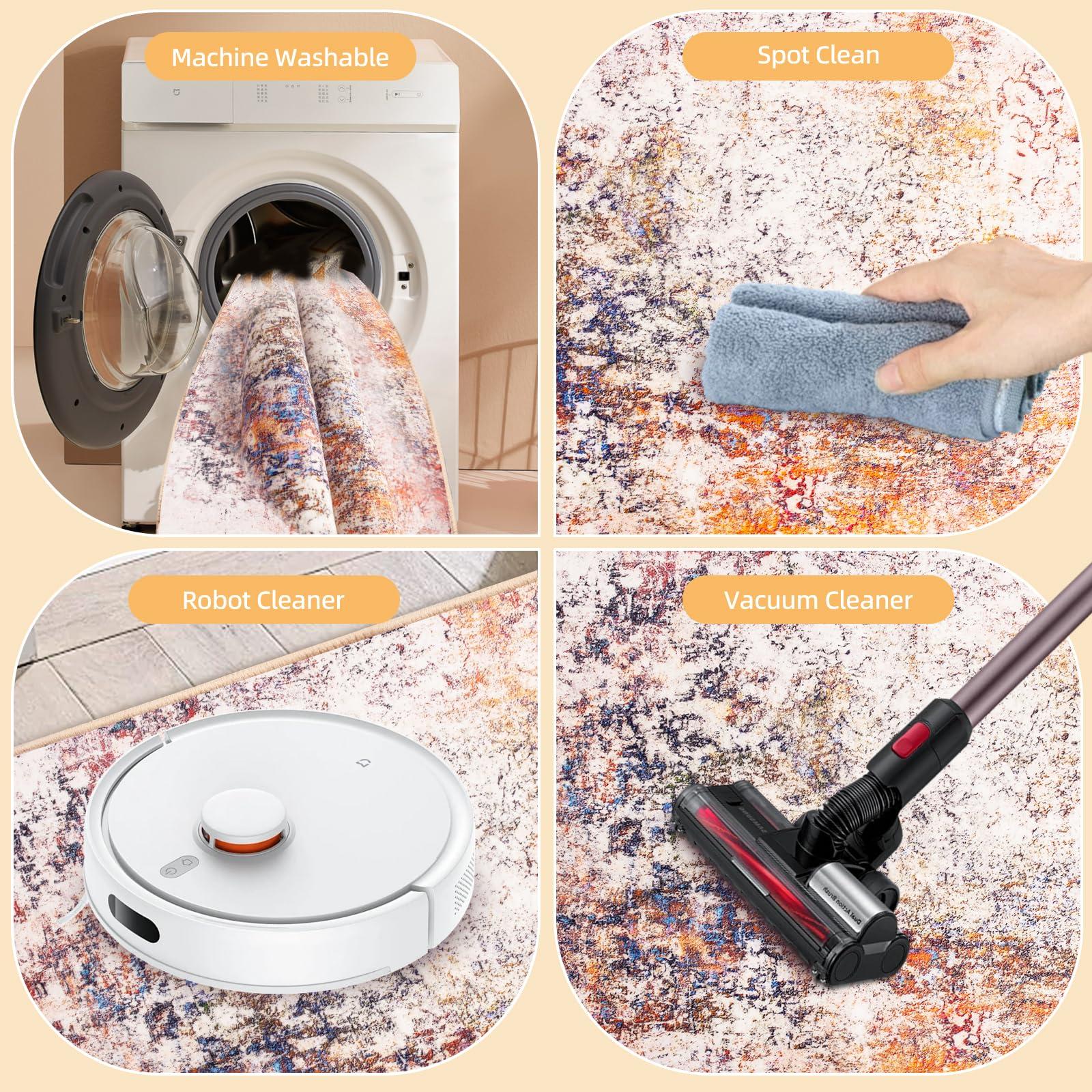 DELISEPT DELISEPT Modern Abstract Runner Rug, 2x8 Washable Hallway Runner Rug Non Skid Soft Kitchen Runner Rugs for Entryway Laundry Room Living