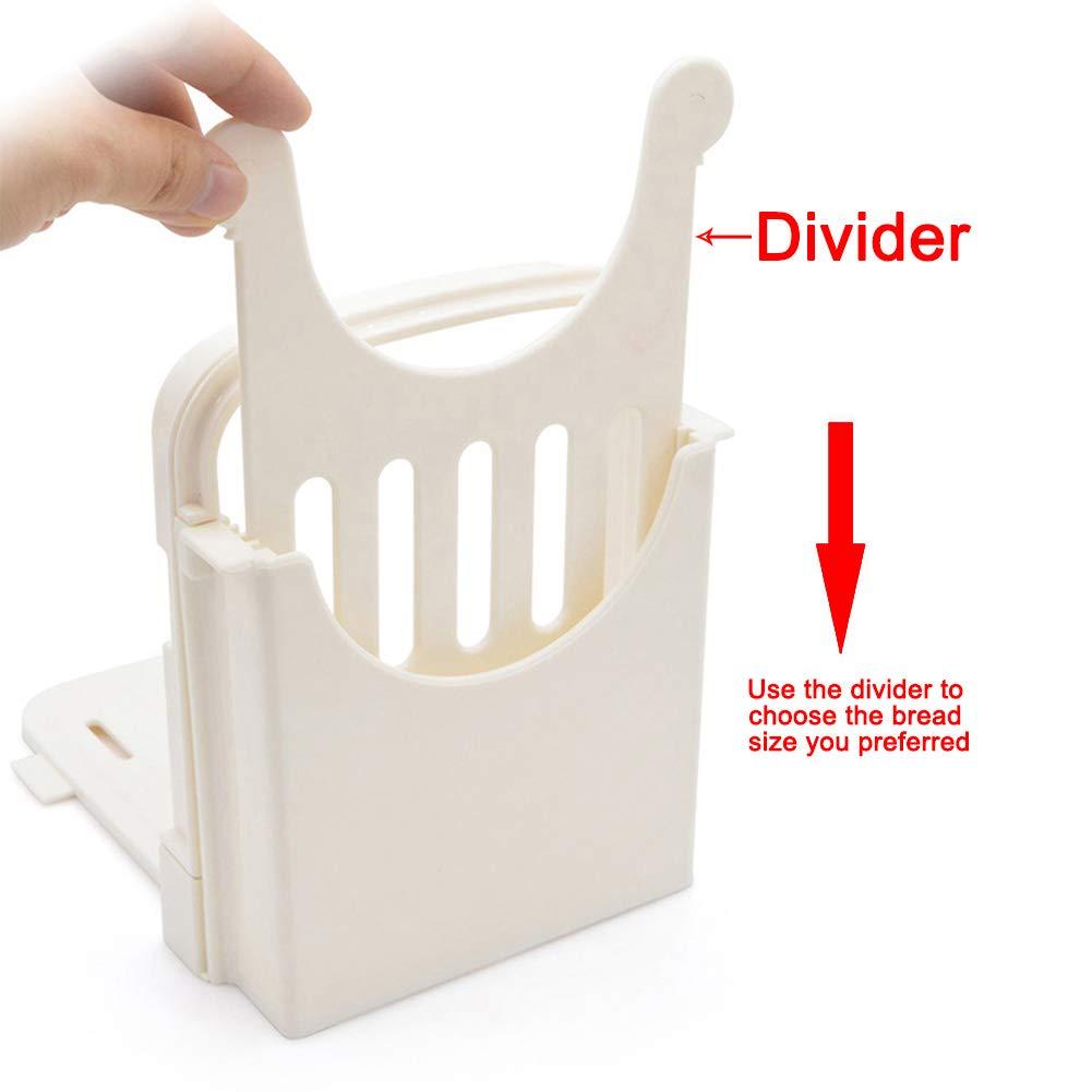 DSDecor DSDecor Bread Slicer Foldable Bread Cutting Guide with 5 Slice Thicknesses Mold, Bread Bagel Loaf Sandwich Cutter Slicer