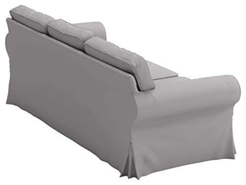 Custom Slipcover Replacement Heavy Cotton Ektorp 3 Seat Sofa Cotton Cover Replacement Compatible with IKEA Ektorp Three Seat Sofa Slipcover (Light Gray Durable Cotton)