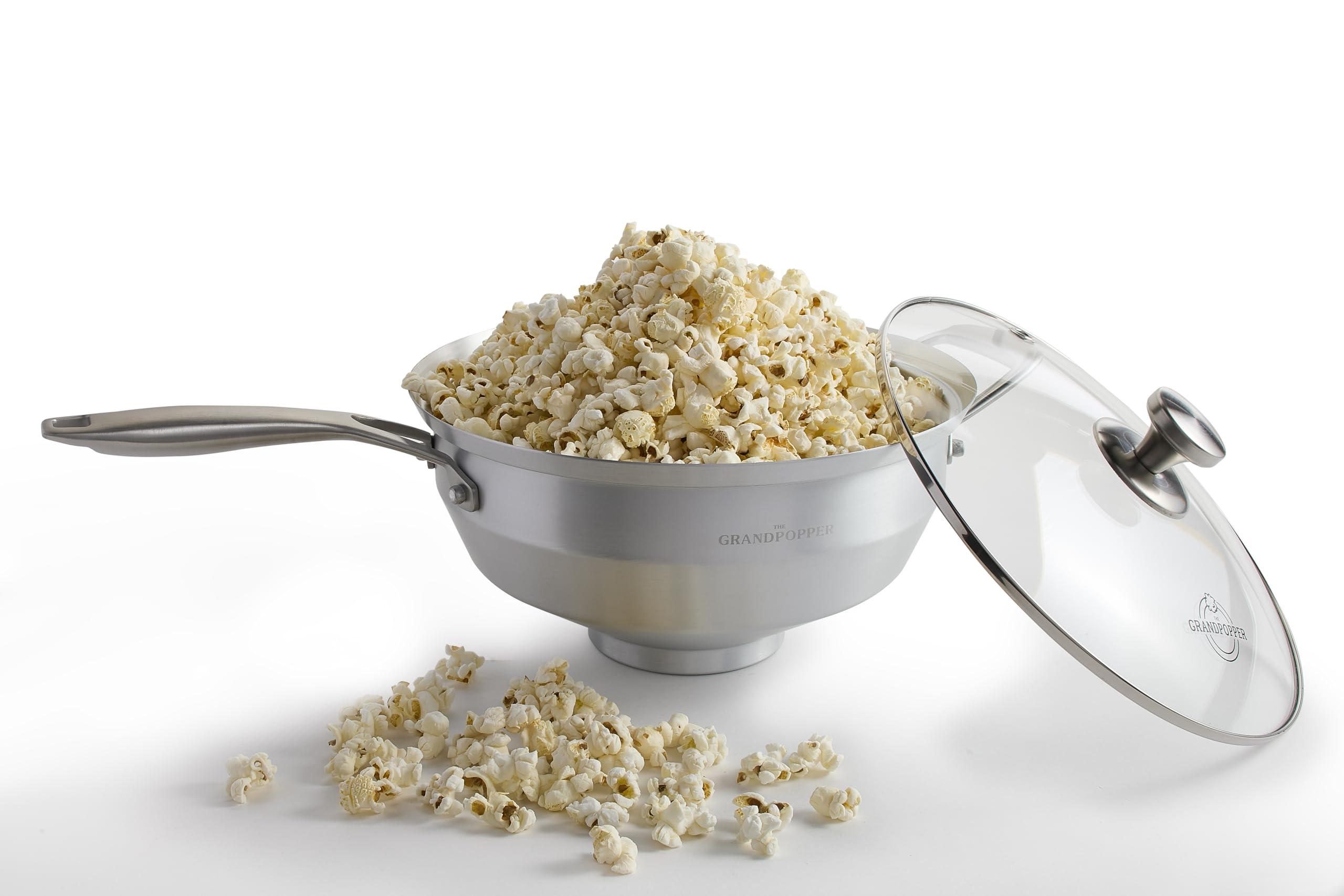 The GrandPopper The Grandpopper Popcorn Popper | No-Shake, No-Stir Premium Stovetop Popcorn Maker | Popcorn Pan | Popcorn Pot | Pops Kernels Perfectly Without Burning | Easy Serving