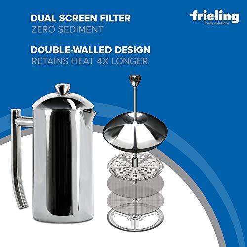 Frieling Frieling Double-Walled Stainless-Steel French Press Coffee Maker in Frustration Free Packaging, Polished, 17 Ounces