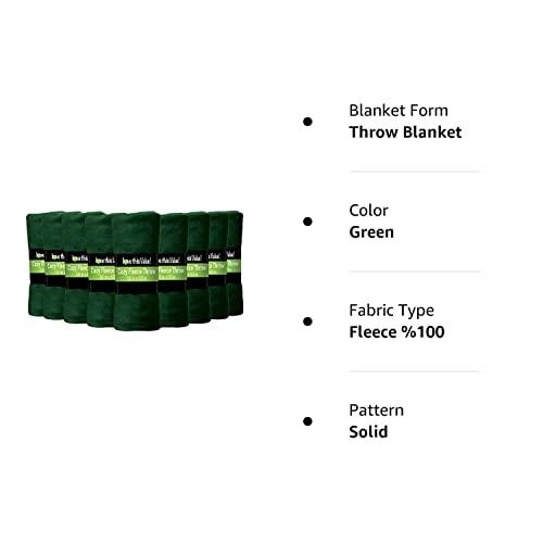 Imperial Home Imperial Home 50x60 Soft Bulk Fleece Throw Blankets, Throw Blanket for Couch, Travel, Bed, Any Room, Fleece Travel Blanket, Lightweight Blanket, Fall Blankets & Throws, Cozy Blanket, 24 pk (Green)