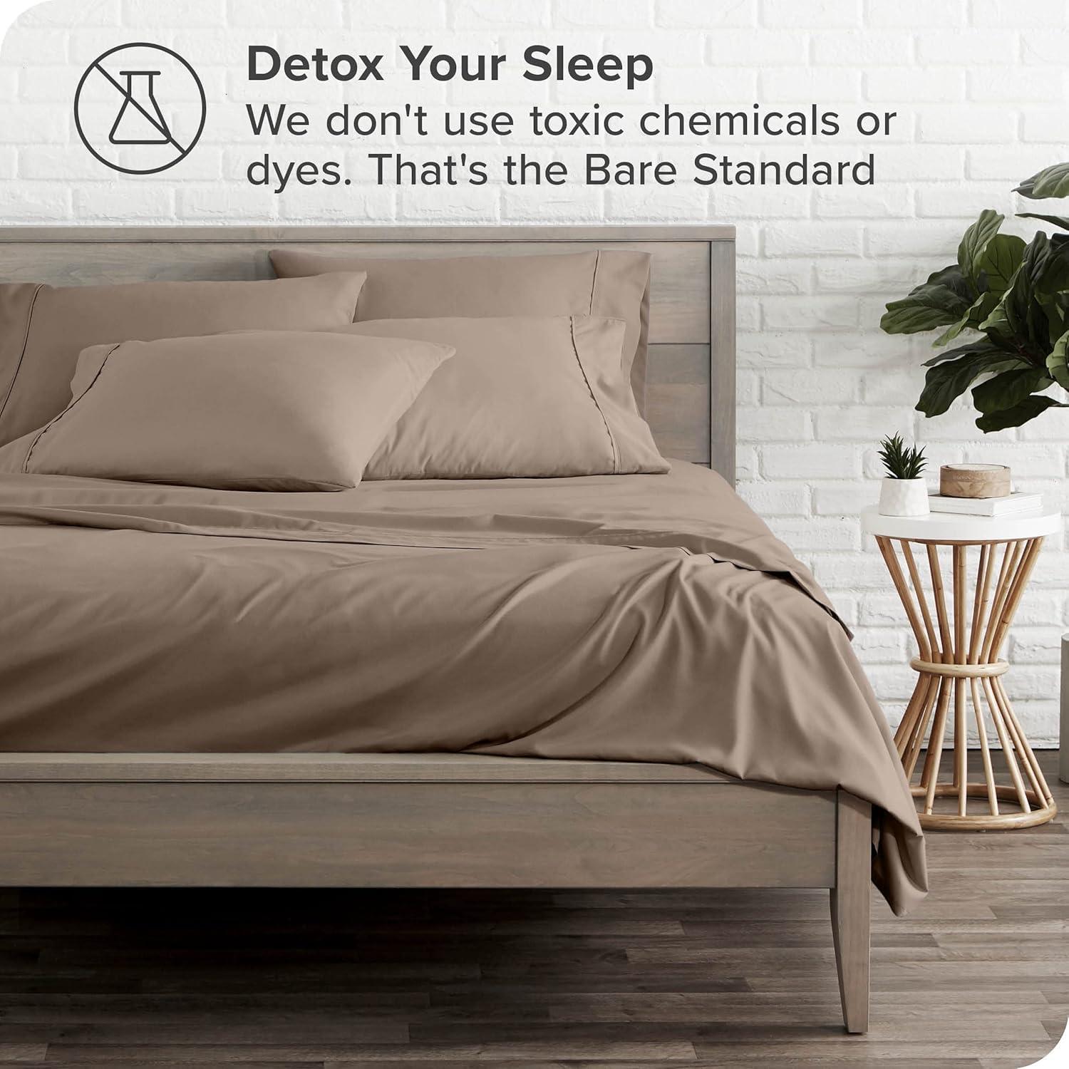 Dazzles Collection Dazzles Collection 1000-Thread-Count Soft & Silky Sateen Weave 100% Rich PIMA Cotton Sheet Set Fit 21-23\" Deep Pocket (Twin XL Size Solid, Taupe).