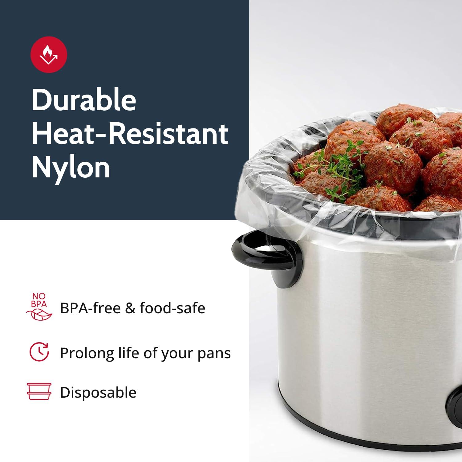 PanSaver PanSaver EZ Clean Slow Cooker Liners - Disposable Liners & Bags for Instant Cleanup with No Scrubbing - Fits slow cookers and 9x13 pans, 50 Count