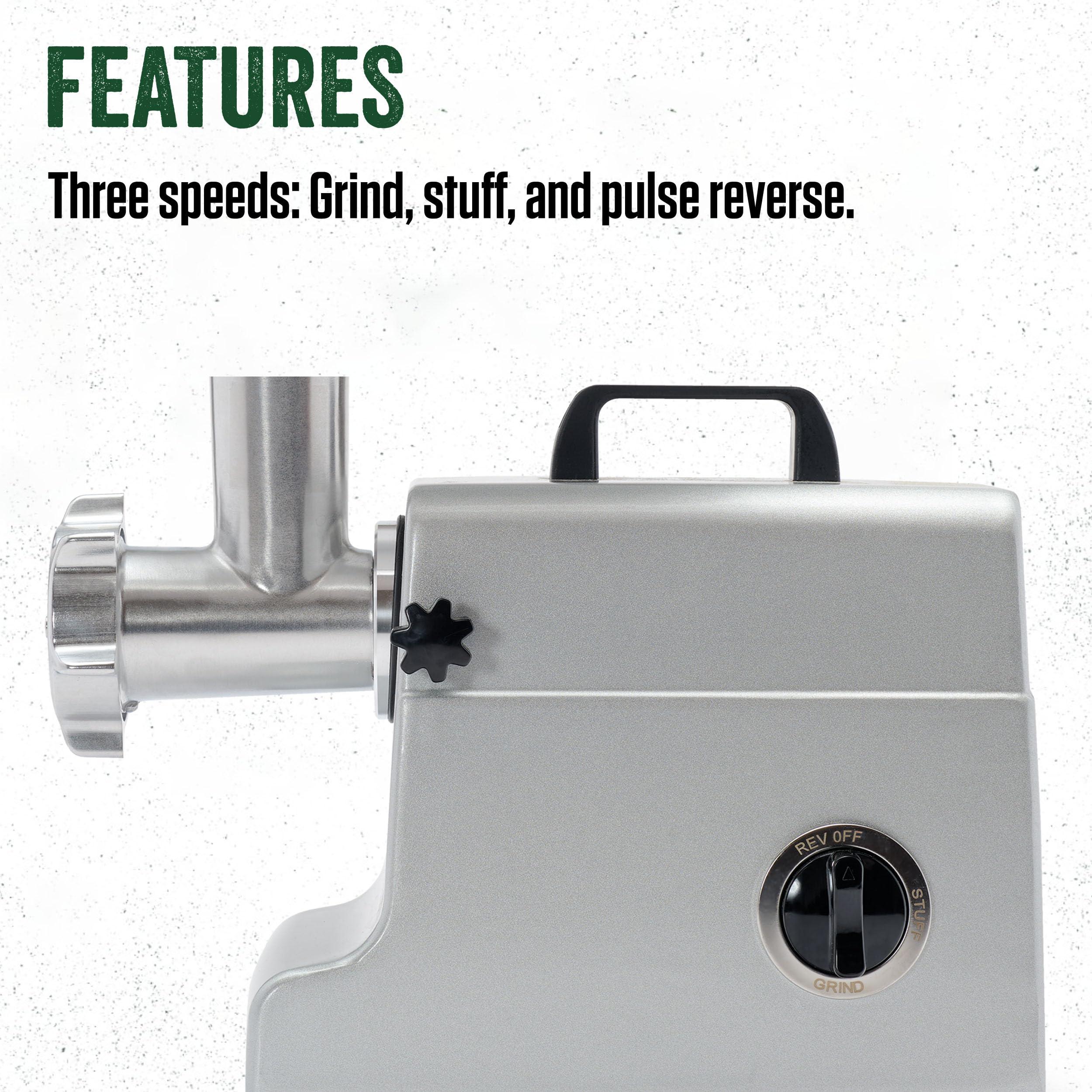 LEM LEM Products MightyBite #8 Meat Grinder, 500 Watt Aluminum Electric Meat Grinder Machine, Ideal for Regular Use