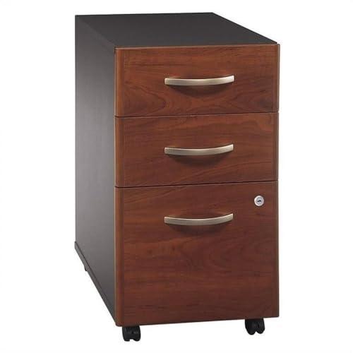 Bush Furniture Bush Furniture Series C 2 Piece 66\" Desk Shell and 3 Drawer Mobile Pedestal Set in Cherry