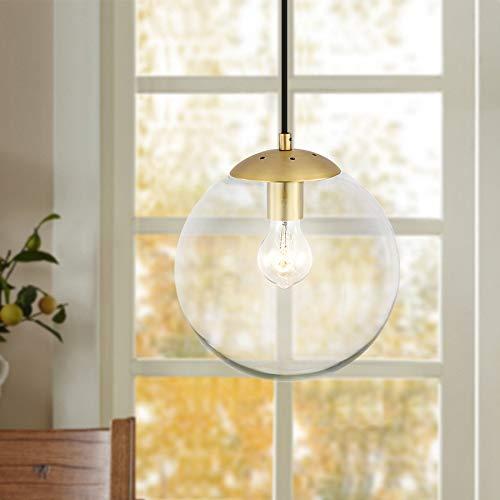 Light Society Light Society Zeno Globe Pendant, Clear Glass with Brass Finish, Contemporary Mid Century Modern Style Lighting Fixture (LS-C175-BRS-CLR)