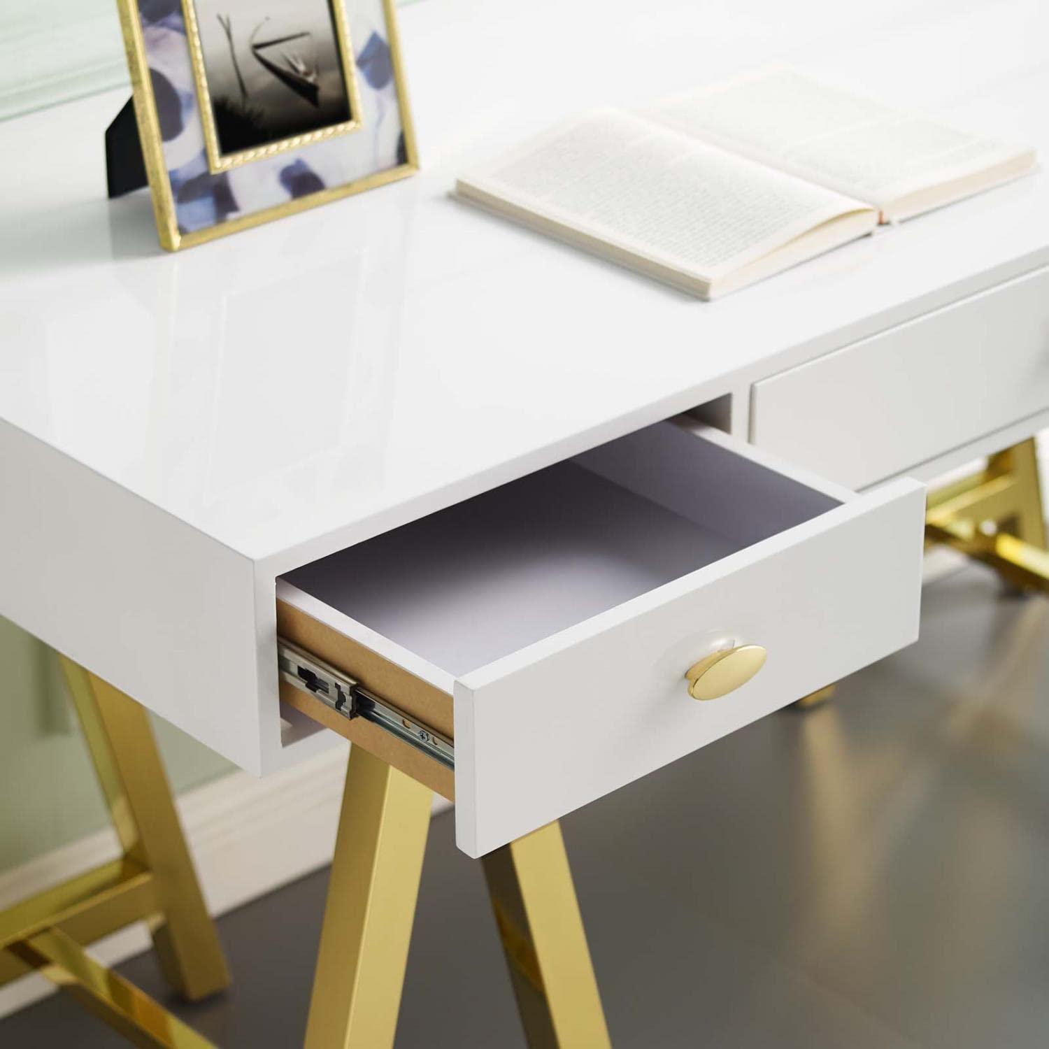 Modway Modway Jettison Office Desk, Gold White
