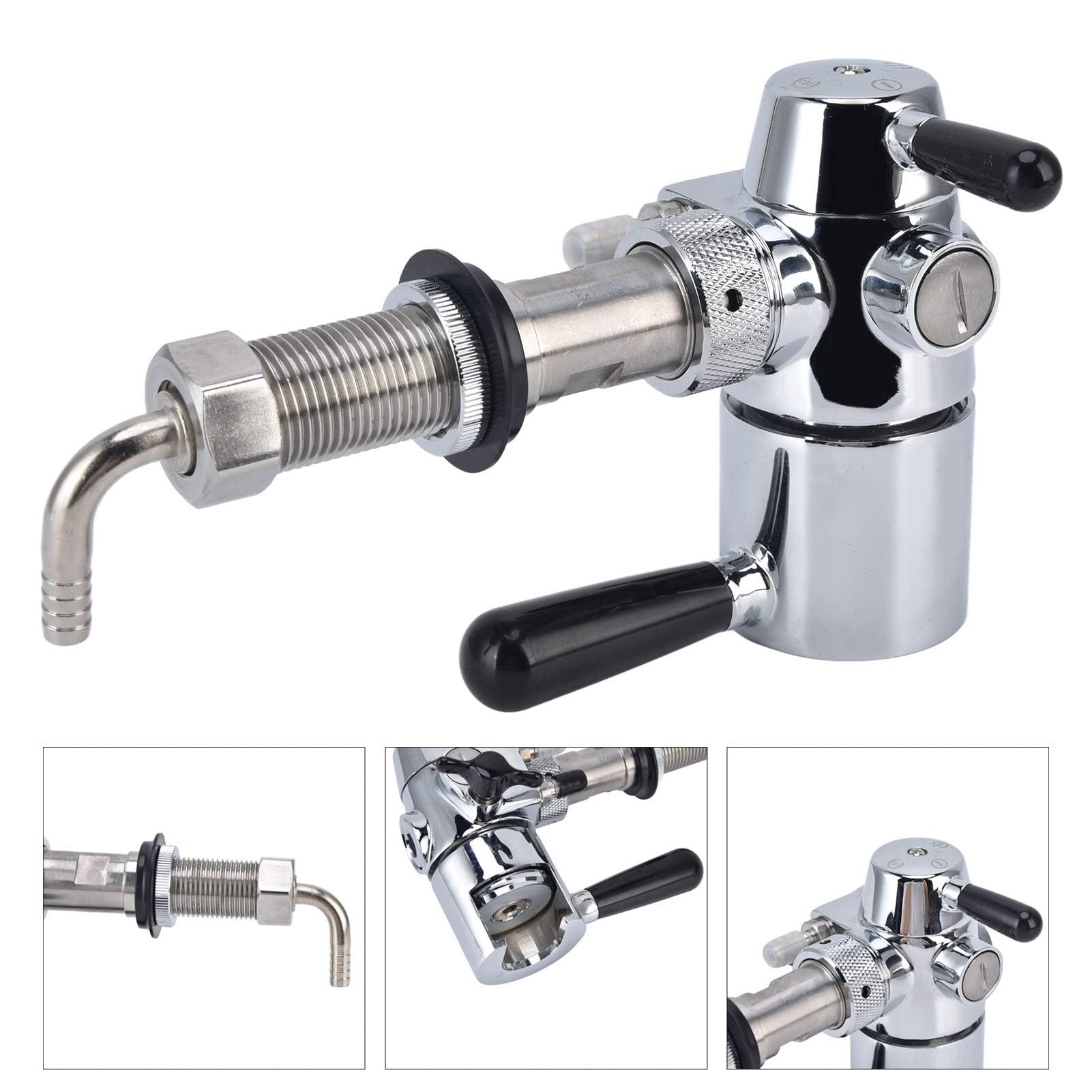 Cryfokt Beer Bottle Filler, No Foam Counter Pressure Bottle Filler with Removable Clip Lock 304 Stainless Steel Fast Filling Glass Bottle Filling Tool for Beer & Wine