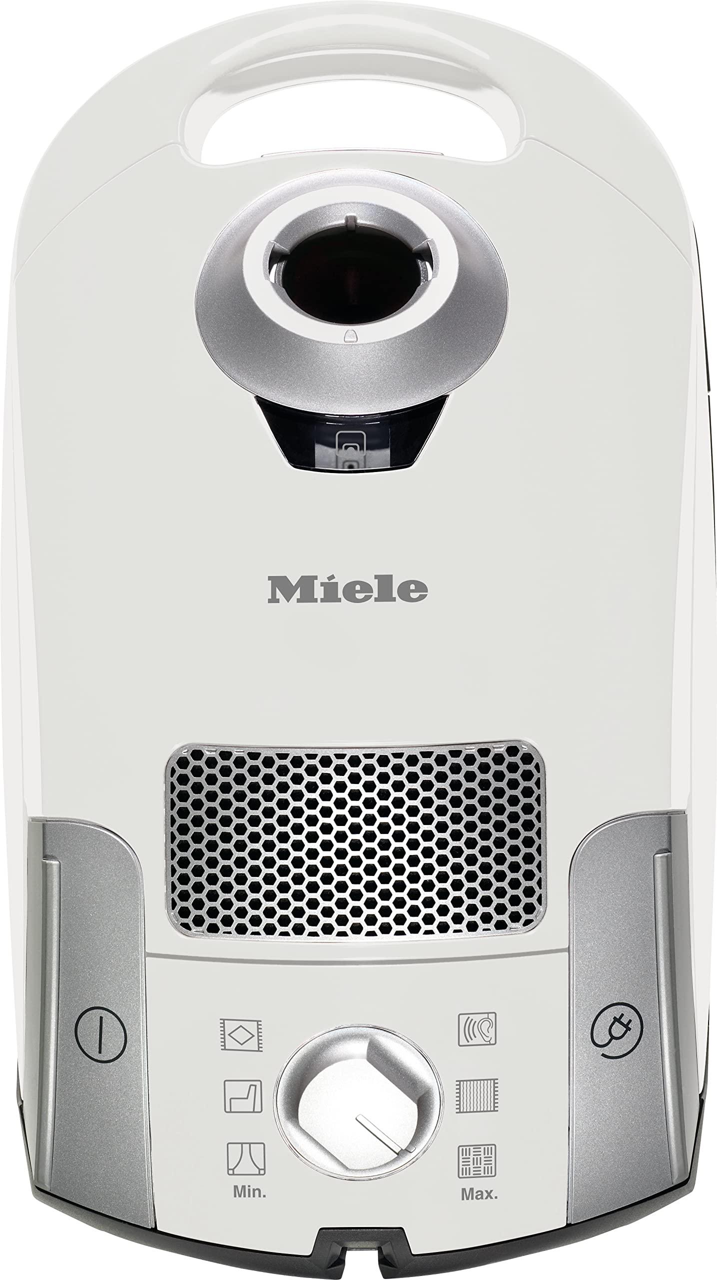 Miele Miele Compact C1 Pure Suction Bagged Canister Vacuum with High Suction Power Designed for Hard Floors and Low-Pile Carpet, in Lotus White