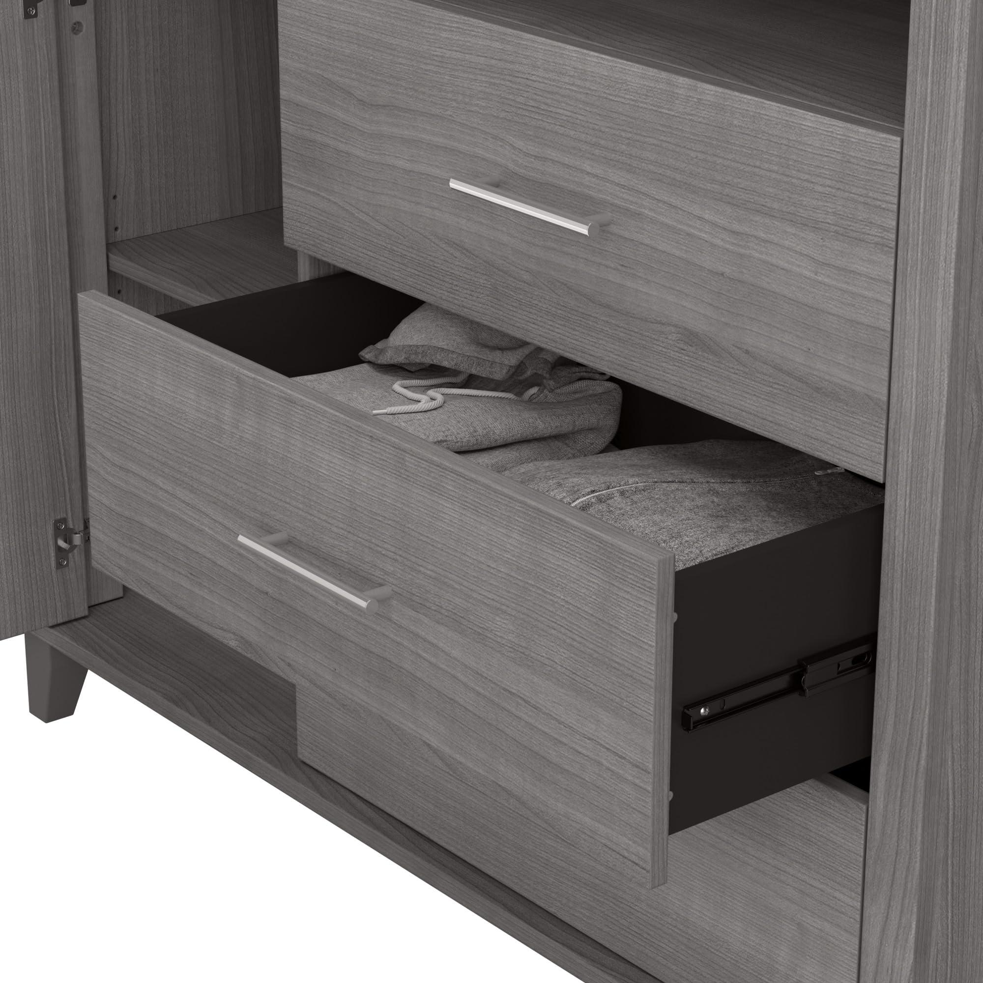 Bush Business Furniture Bush Furniture Somerset Tall TV Stand with Storage in Platinum Gray