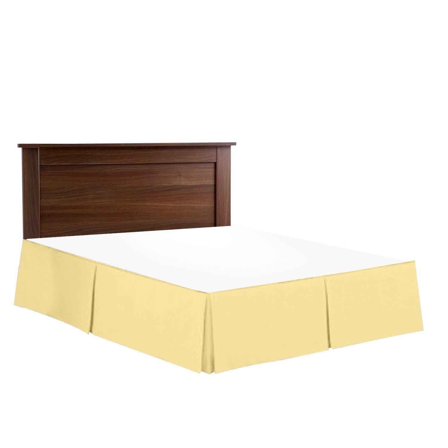 Lotus Bedding Split Corner Bed Skirt California King Size Bed Skirt 72'' x 84'' Easy Fit Ivory Bed Skirt 16 Inches Tailored Drop Bed Skirt Brushed Egyptian Cotton California King Bed Skirt