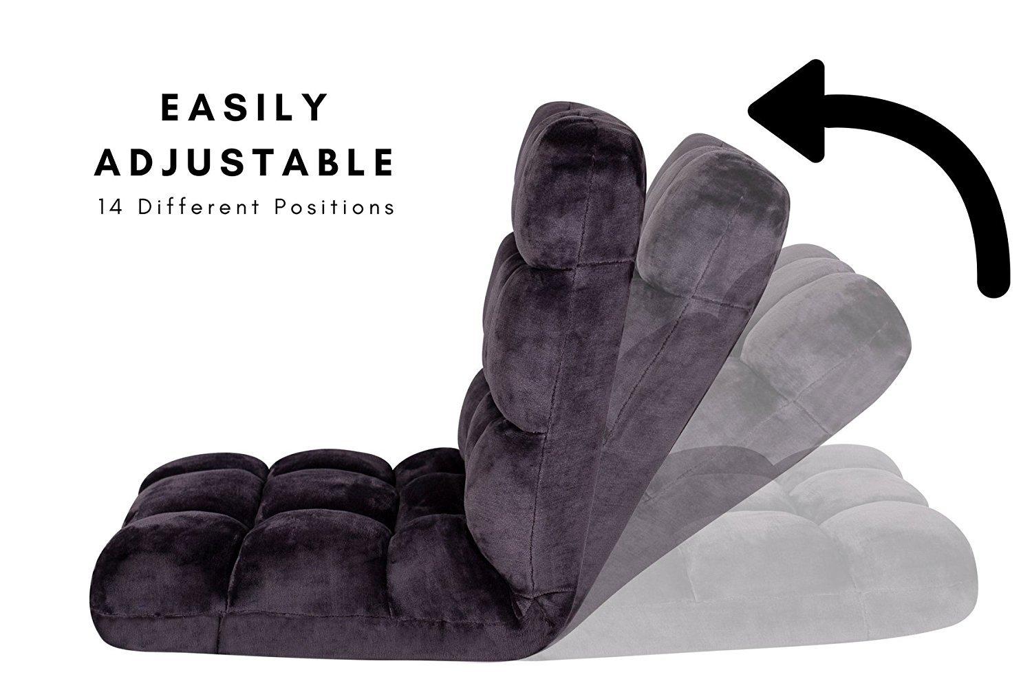 BIRDROCK HOME BIRDROCK HOME Adjustable Memory Foam Floor Chair - Ideal for Gaming, Reading, Meditation - Comfortable and Versatile - Suitable for Kids and Teenagers - Comfy Foldable Floor Seat - Eggplant