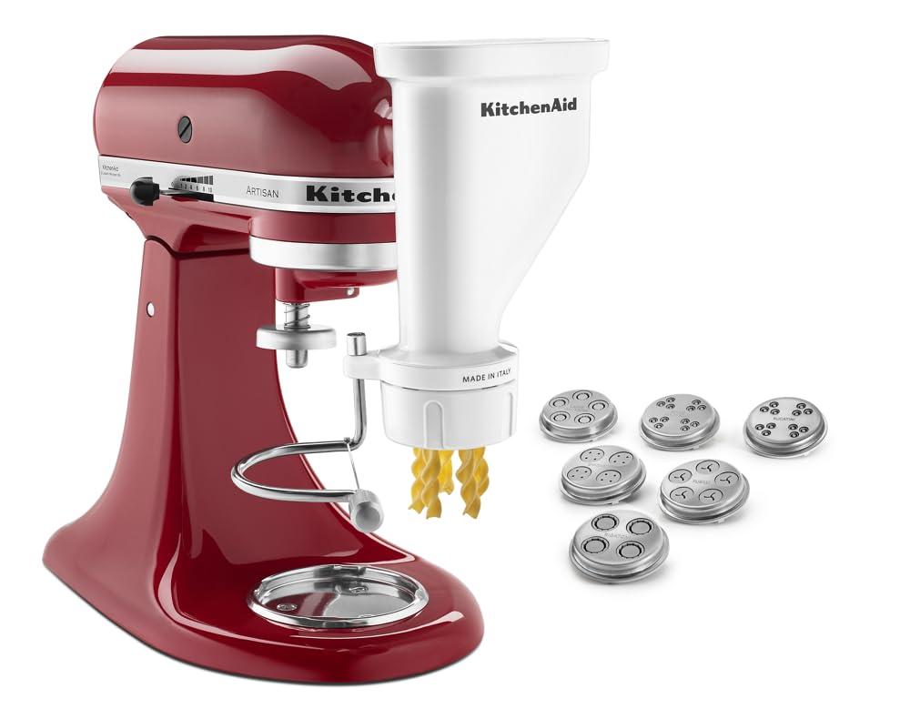 KitchenAid KitchenAid KSMPEXTA Gourmet Pasta Press Attachment with 6 Interchangeable Pasta Plates, White