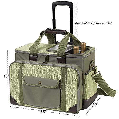 Picnic at Ascot Picnic at Ascot- Original Insulated Picnic Cooler on Wheels with Service for 4- Designed & Assembled in the USA