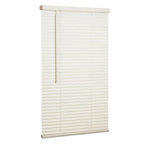 LOTUS & WINDOWARE LOTUS & WINDOWARE Cordless Mini Blind, 1" Vinyl Slats, 63" Wide x 48" Long - Alabaster, Window Blinds for Home and Office, Interior Door Blinds - Light Filtering