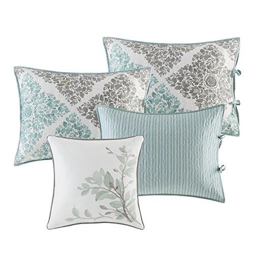Madison Park Madison Park Daybed Cover Set - Double Sided Quilting Casual Design, All Season Bedding with Bedskirt, Matching Shams, Decorative Pillow, 75\"x39\", Diamond Aqua 6 Piece
