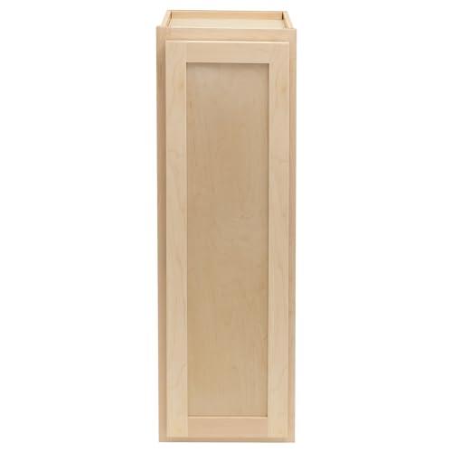 Quicklock Cabinets Quicklock RTA (Ready-to-Assemble) 42" Tall Wall Kitchen Cabinets - Shaker Style | 100% Hardwood | Made in America | Soft Close Hardware (Raw Maple, 12" D x 15" W x 42" H)