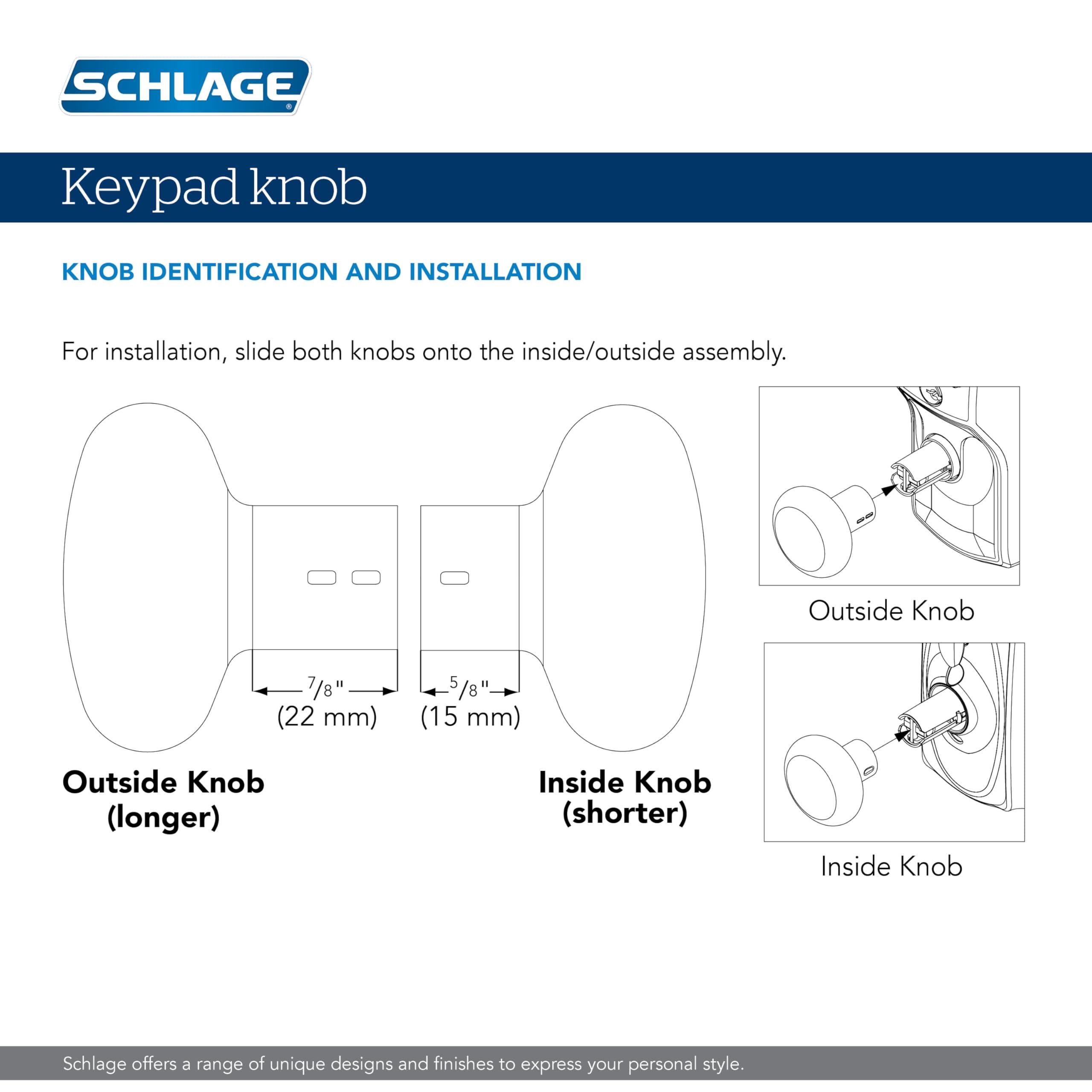 SCHLAGE Schlage FE595 PLY 626 ELA Plymouth Keypad Entry with Flex-Lock and Elan Style Levers, Brushed Chrome