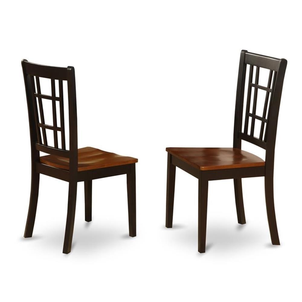 East West Furniture East West Furniture PFNI5-BCH-W 5 Piece Dining Set Includes a Square Dining Room Table with Butterfly Leaf and 4 Wood Seat Chairs, 54x54 Inch, Black & Cherry