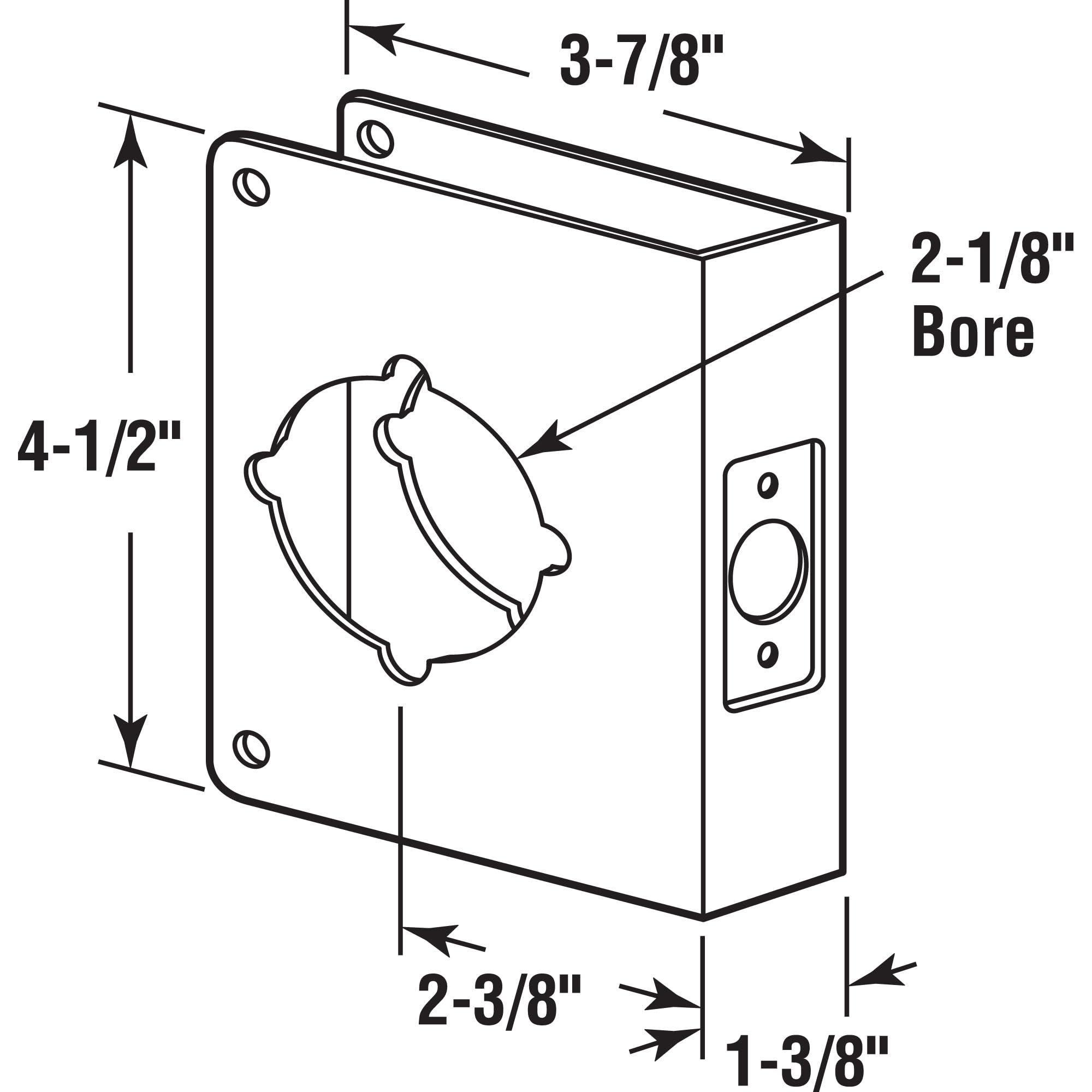 Defender Security Prime-Line U 9543 Brass Lock and Door Reinforcement Plate for 1-3/8 In. Thick Doors, Brass Finish (Single Pack)