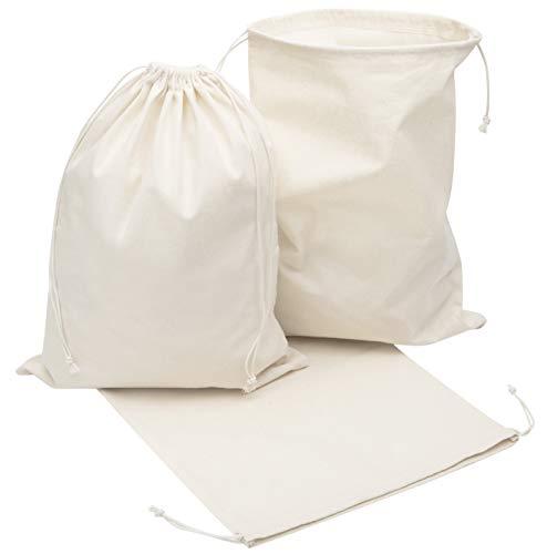 DR DR 100 Percent Cotton Muslin Drawstring Bags 12-Pack For Storage Pantry Gifts (6 x 8 inch, Beige)