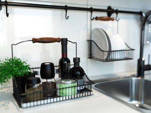 Ikea Ikea Steel Wire Basket with Handle 102.381.48, 7.75-inch, Black