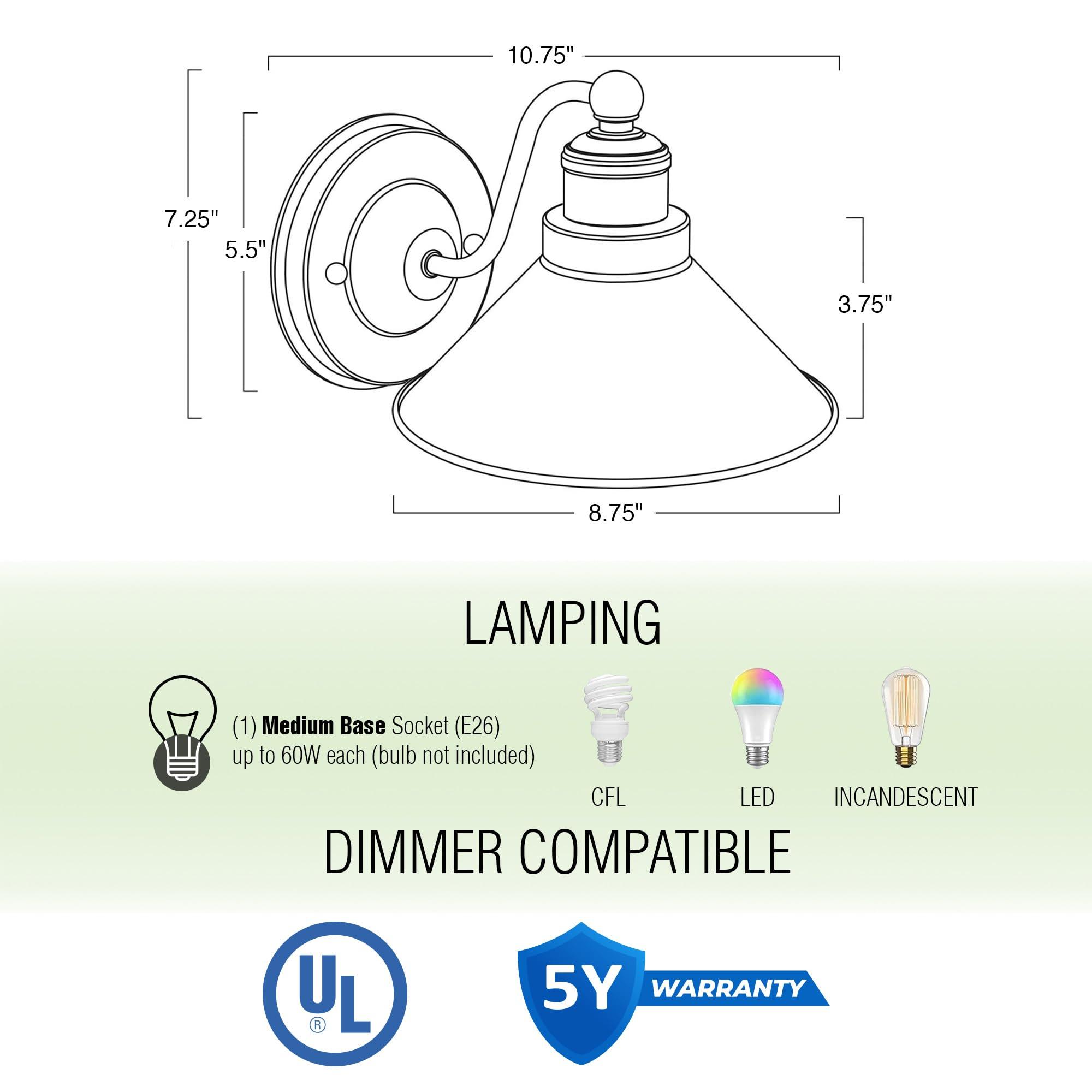Kira Home Kira Home Welton 8.5\" Modern Industrial Wall Sconce, Brushed Nickel Finish